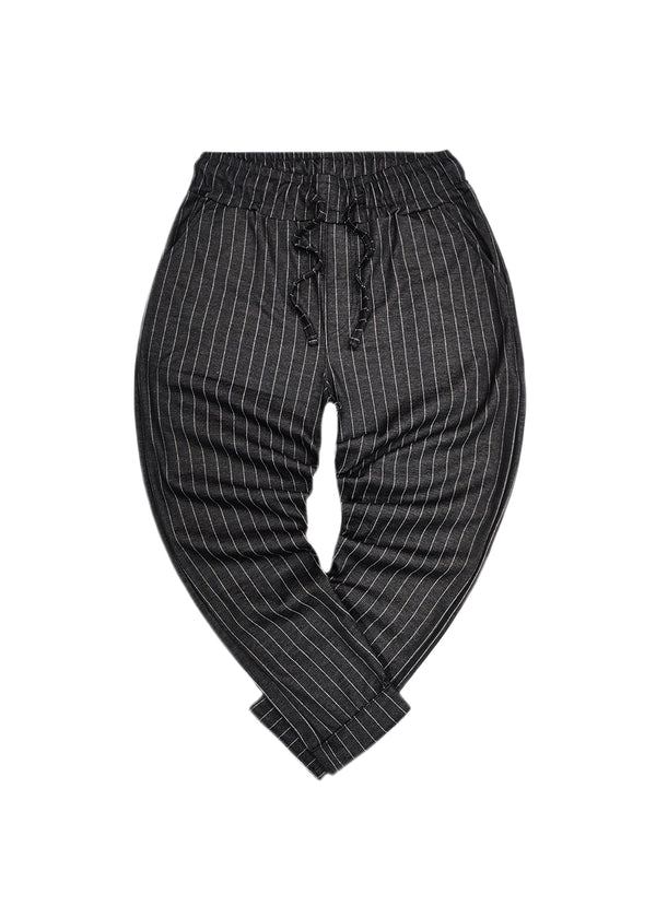 Ανδρικό παντελόνι New wave clothing - 241-33 - classic stripes elegant pants μαύρο