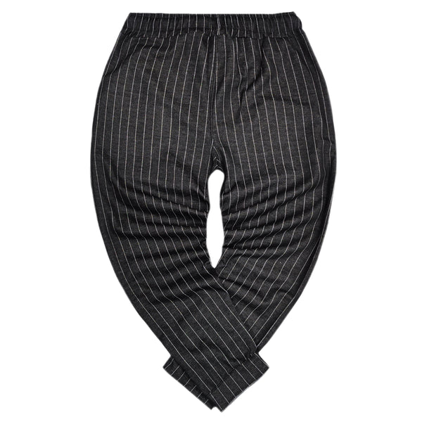 Ανδρικό παντελόνι New wave clothing - 241-33 - classic stripes elegant pants μαύρο