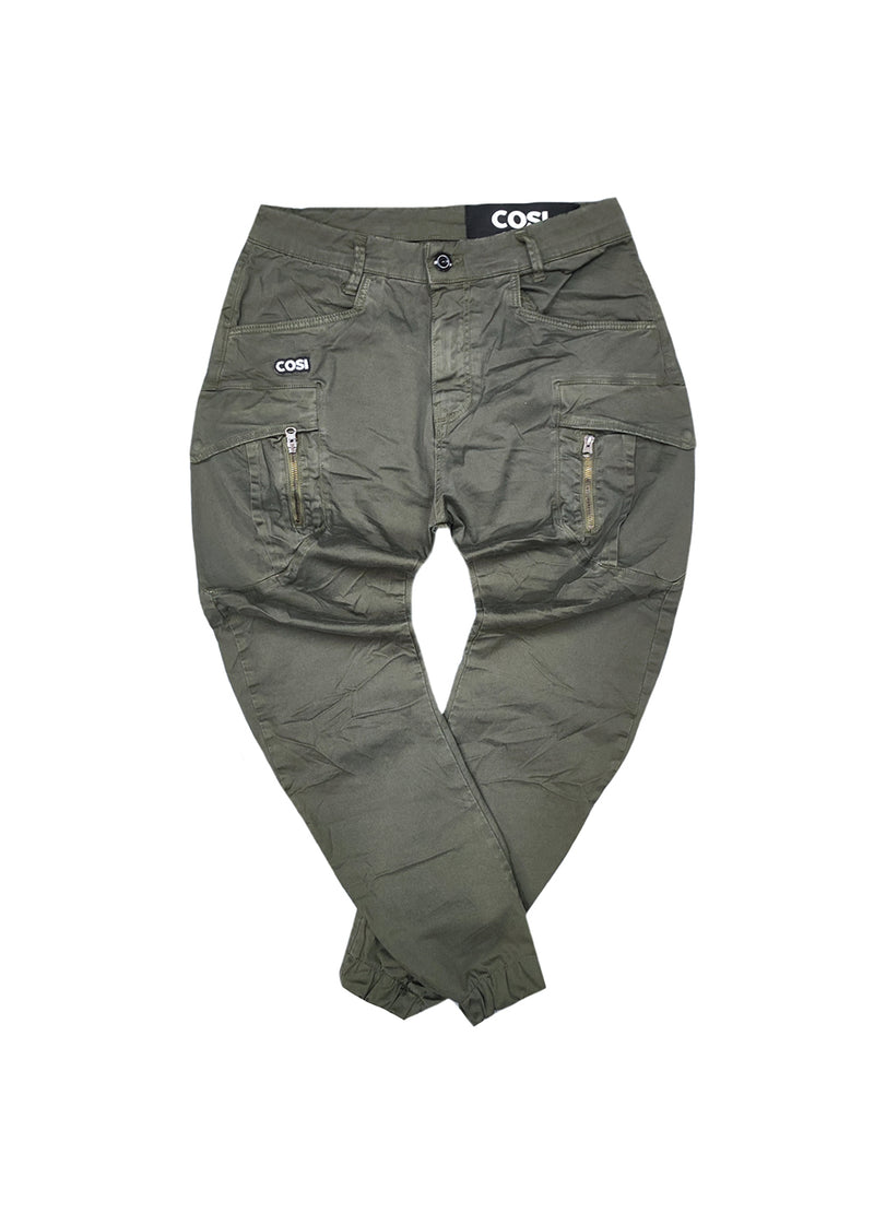 Ανδρικό Παντελόνι Cosi jeans - 62-FOGLIO - w23 - cargo elasticated λαδί