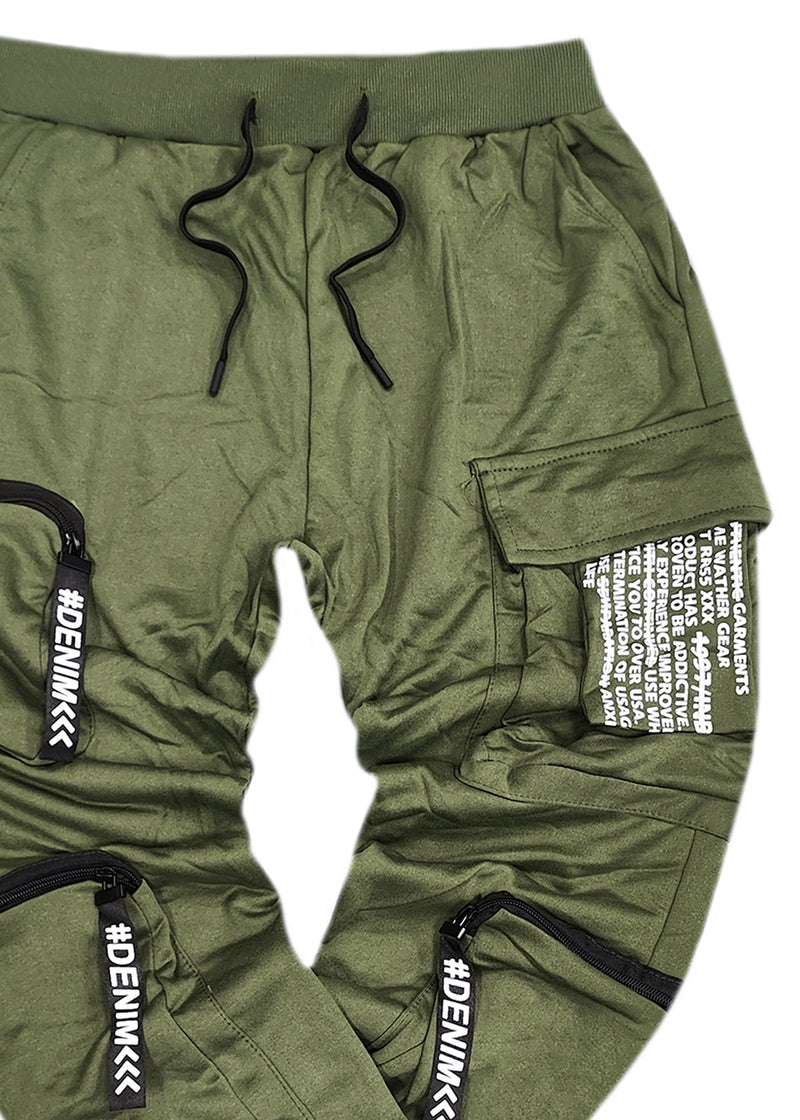 Ανδρική φόρμα Gang - QS9071-17 - cargo pants πράσινο