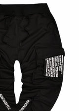 Ανδρική φόρμα Gang - QS9333-1 - techwear cargo μαύρο