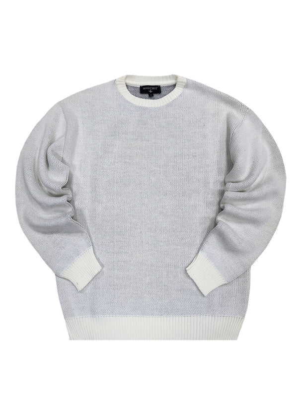 Unisex μακρυμάνικο φούτερ Magicbee - MB24700 - knit sweater logo λευκό