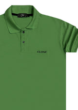 Ανδρική κοντομάνικη μπλούζα Close society - S23-301 - simple logo polo πράσινο