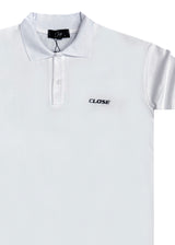 Ανδρική κοντομάνικη μπλούζα Close society - S23-301 - simple logo polo λευκό