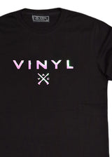 Κοντομάνικη μπλούζα Vinyl art clothing - 19524-01 - iridescent logo μαύρο