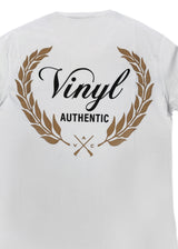 Ανδρική κοντομάνικη μπλούζα Vinyl art clothing - 24533-02 - authentic logo λευκό