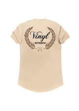 Ανδρική κοντομάνικη μπλούζα Vinyl art clothing - 24533-77 - authentic logo μπεζ