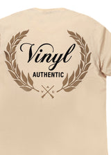 Ανδρική κοντομάνικη μπλούζα Vinyl art clothing - 24533-77 - authentic logo μπεζ