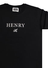 Ανδρική κοντομάνικη μπλούζα Henry clothing - 3-058 - logo t-shirt μαύρο