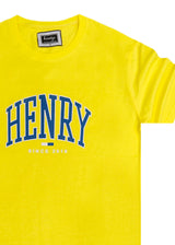 Ανδρική κοντομάνικη μπλούζα Henry clothing - 3-434 - arch logo κίτρινο