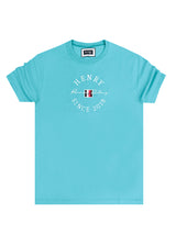 Ανδρική κοντομάνικη μπλούζα Henry clothing - 3-438 - white emblem γαλάζιο