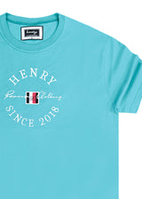 Ανδρική κοντομάνικη μπλούζα Henry clothing - 3-438 - white emblem γαλάζιο