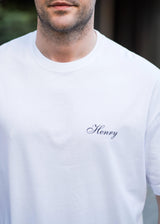 Κοντομάνικη μπλούζα Henry clothing - 3-625 - butterfly logo oversize fit tee λευκό