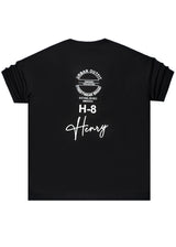 Ανδρική κοντομάνικη μπλούζα Henry clothing - 3-626 - back logo overisized fit μαύρο