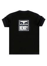 Ανδρική κοντομάνικη μπλούζα Henry clothing - 3-638 - face μαύρο