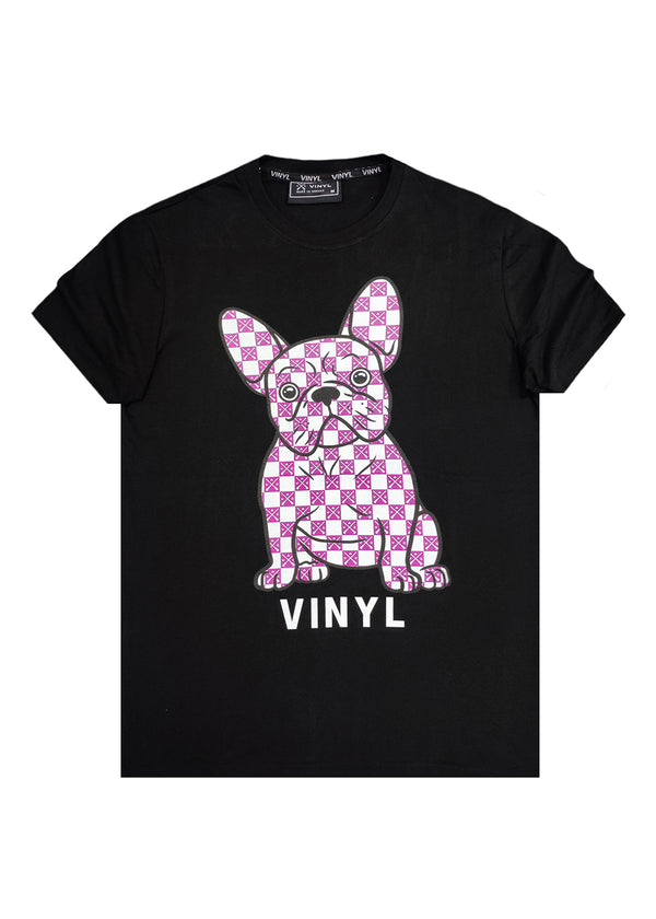 Κοντομάνικη μπλούζα Vinyl art clothing - 36544-01 - doggie logo μαύρο