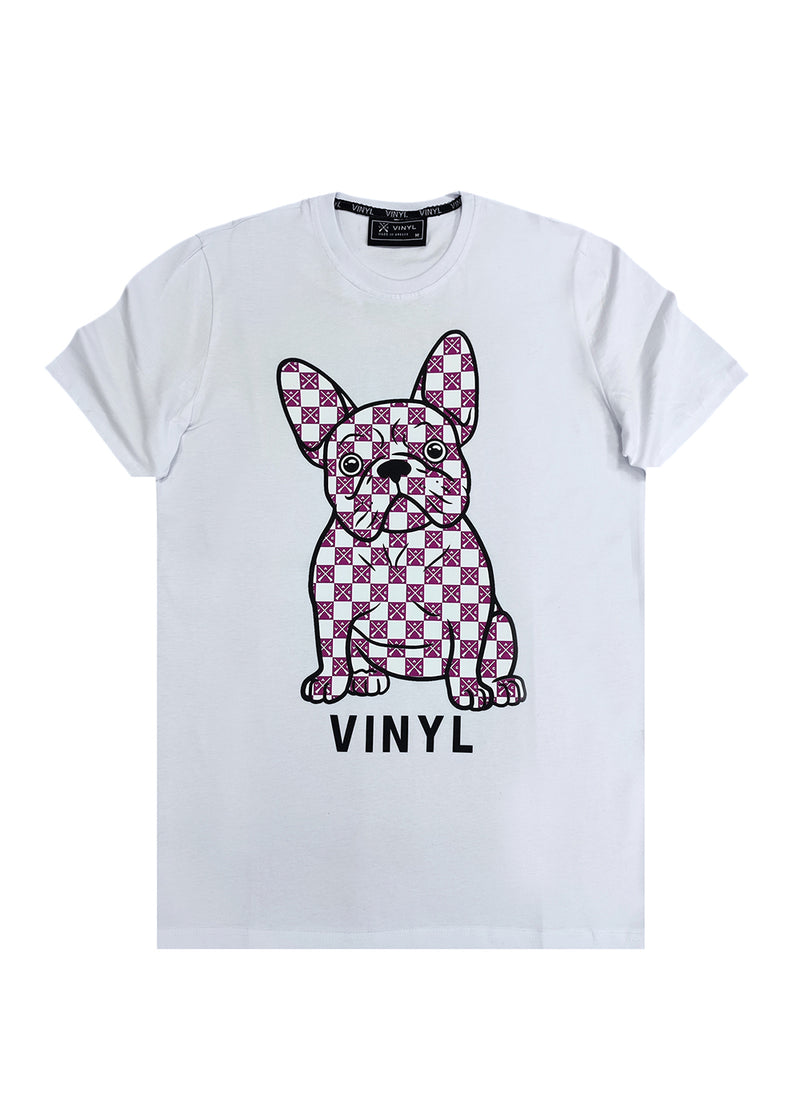 Κοντομάνικη μπλούζα Vinyl art clothing - 36544-02 - doggie logo λευκό