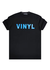 Ανδρική κοντομάνικη μπλούζα Vinyl art clothing - 44952-01 - logo print μαύρο