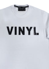 Ανδρική κοντομάνικη μπλούζα Vinyl art clothing - 44952-02 - logo print λευκό