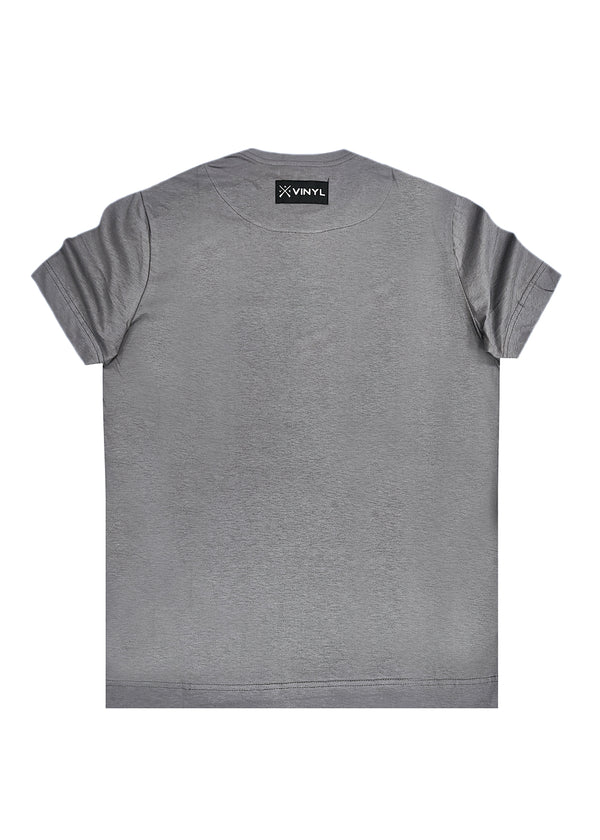 Κοντομάνικη μπλούζα Vinyl art clothing - 58240-09 - signature grey γκρι