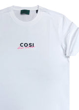 Ανδρική κοντομάνικη μπλούζα Cosi jeans - 63-S24-14 - pink logo tee λευκό