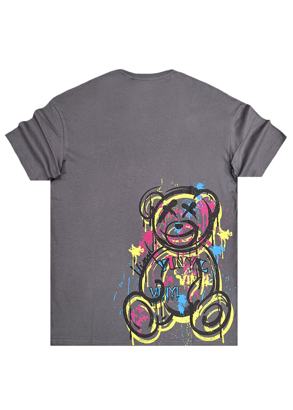 Κοντομάνικη μπλούζα Vinyl art clothing - 89420-09 - signature bear oversize fit γκρι