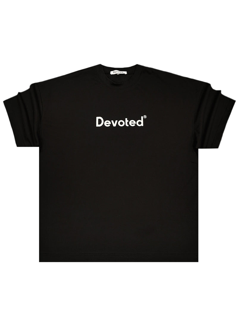 Ανδρικό μπλουζάκι Devoted - DCT-LOGO - logo t-shirt oversized μαύρο