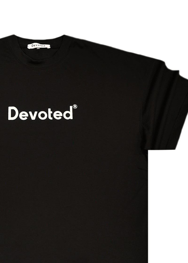 Ανδρικό μπλουζάκι Devoted - DCT-LOGO - logo t-shirt oversized μαύρο