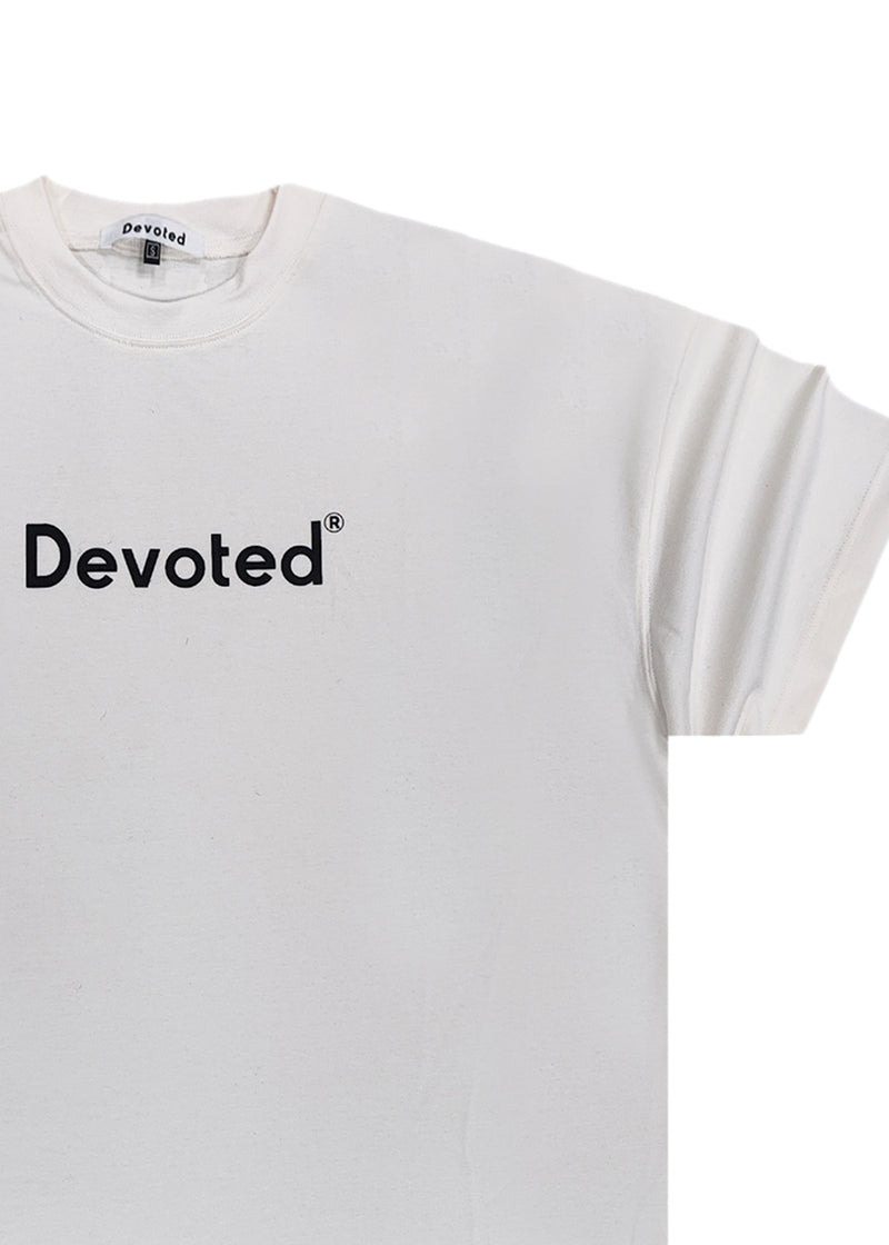 Ανδρικό μπλουζάκι Devoted - DCT-LOGO - logo t-shirt oversized λευκό