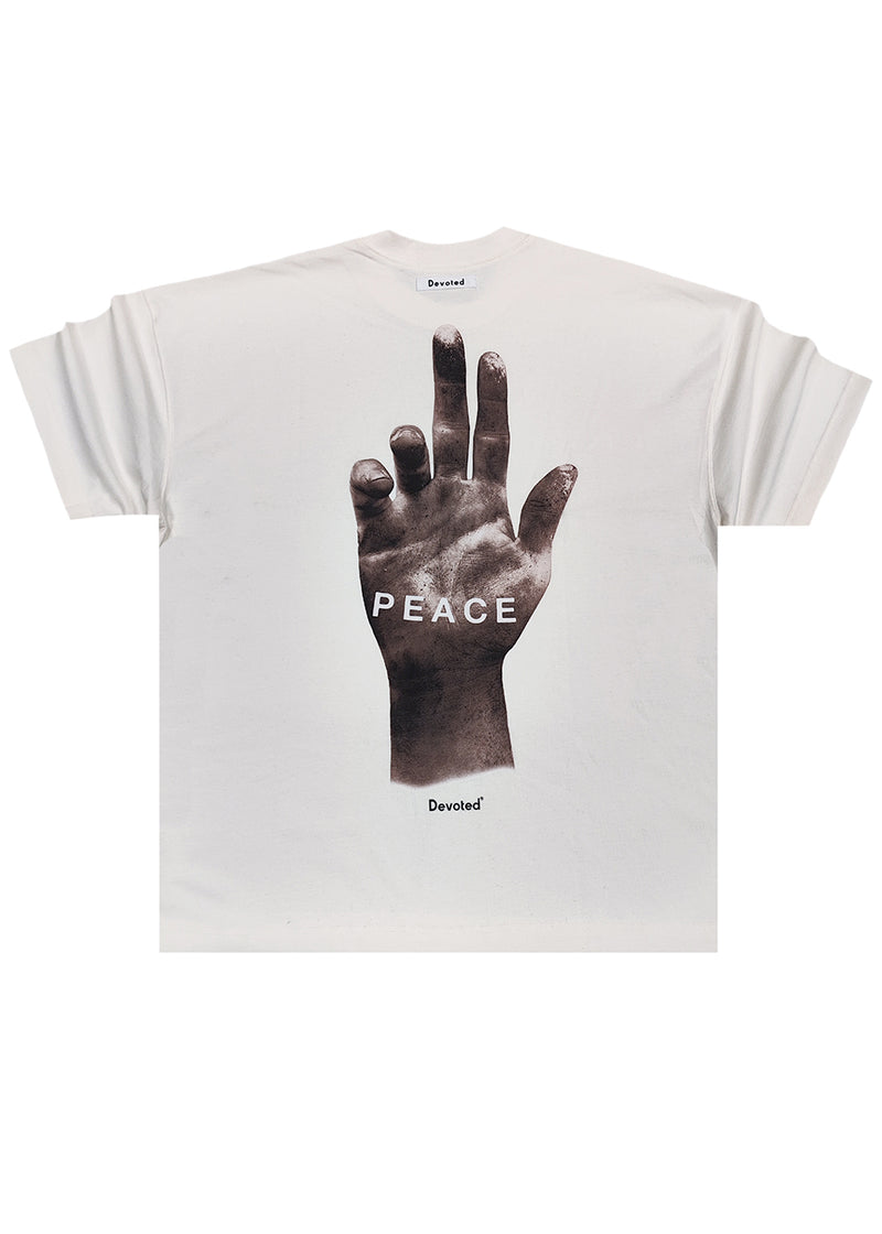 Ανδρικό μπλουζάκι Devoted - DCT-PEACE - peace t-shirt oversized λευκό