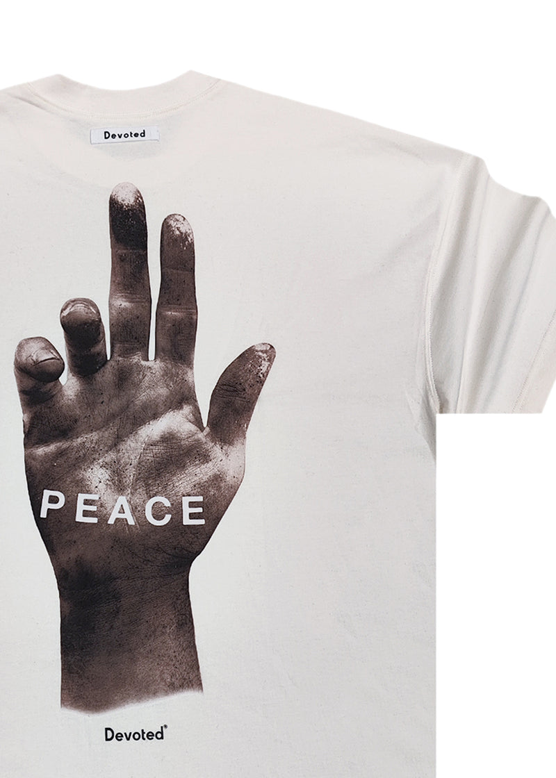 Ανδρικό μπλουζάκι Devoted - DCT-PEACE - peace t-shirt oversized λευκό