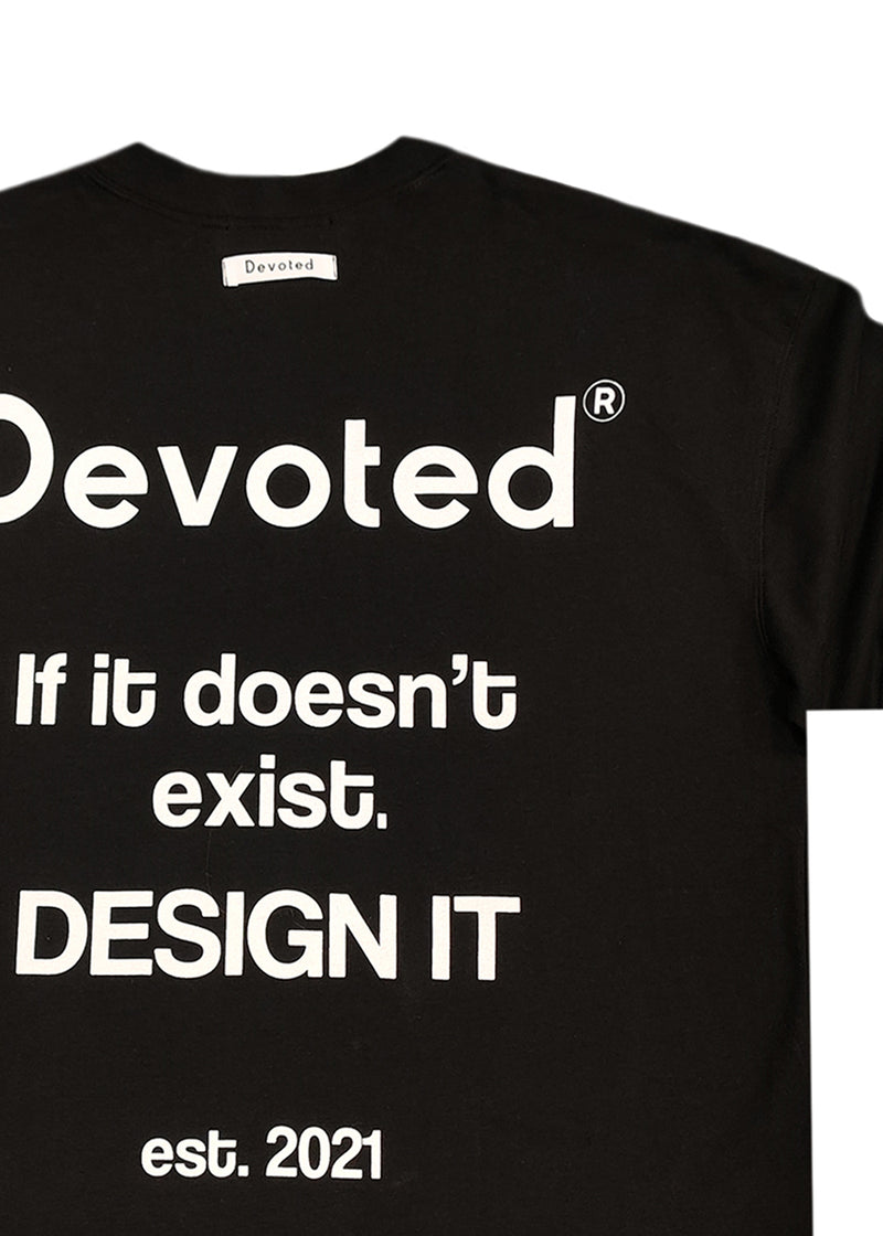 Ανδρικό μπλουζάκι Devoted - DCT-SLOGAN - slogan t-shirt oversized μαύρο