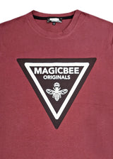 Ανδρική κοντομάνικη μπλούζα Magic bee - MB2406 - triangle logo μπορντό