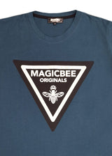 Ανδρική κοντομάνικη μπλούζα Magic bee - MB2406 - triangle logo tee πετρόλ