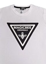 Ανδρική κοντομάνικη μπλούζα Magic bee - MB2406 - triangle logo λευκό