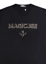 Ανδρική κοντομάνικη μπλούζα Magic bee - MB2407 - foil logo μαύρη