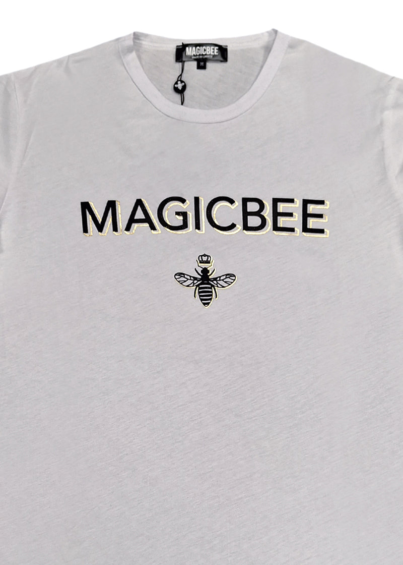 Ανδρική κοντομάνικη μπλούζα Magic bee - MB2407 - foil logo λευκό