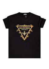 Ανδρική κοντομάνικη μπλούζα Magic bee - MB2411 - golden triangle logo μαύρο