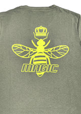 Κοντομάνικη μπλούζα Magic bee - MB2418 - back green logo tee ανοιχτό χακί