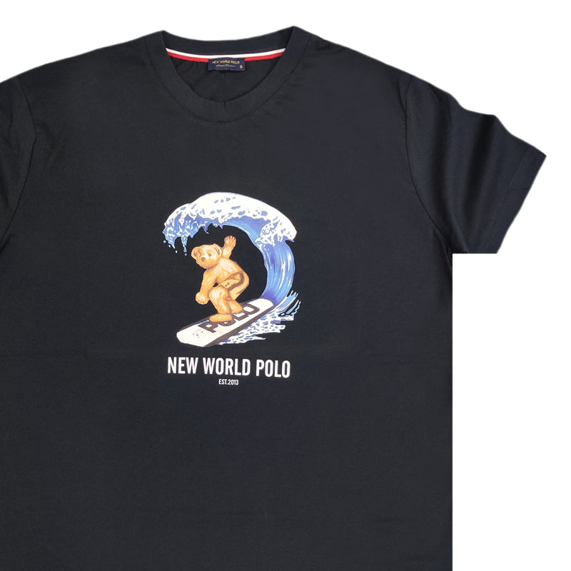 New World Polo - POLO-2023 - surf bear t-shirt - navy