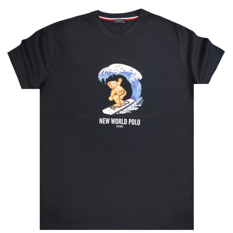 New World Polo - POLO-2023 - surf bear t-shirt - navy