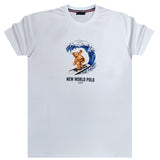 New World Polo - POLO-2023 - surf bear t-shirt - white