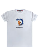 New World Polo - POLO-2023 - surf bear t-shirt - white