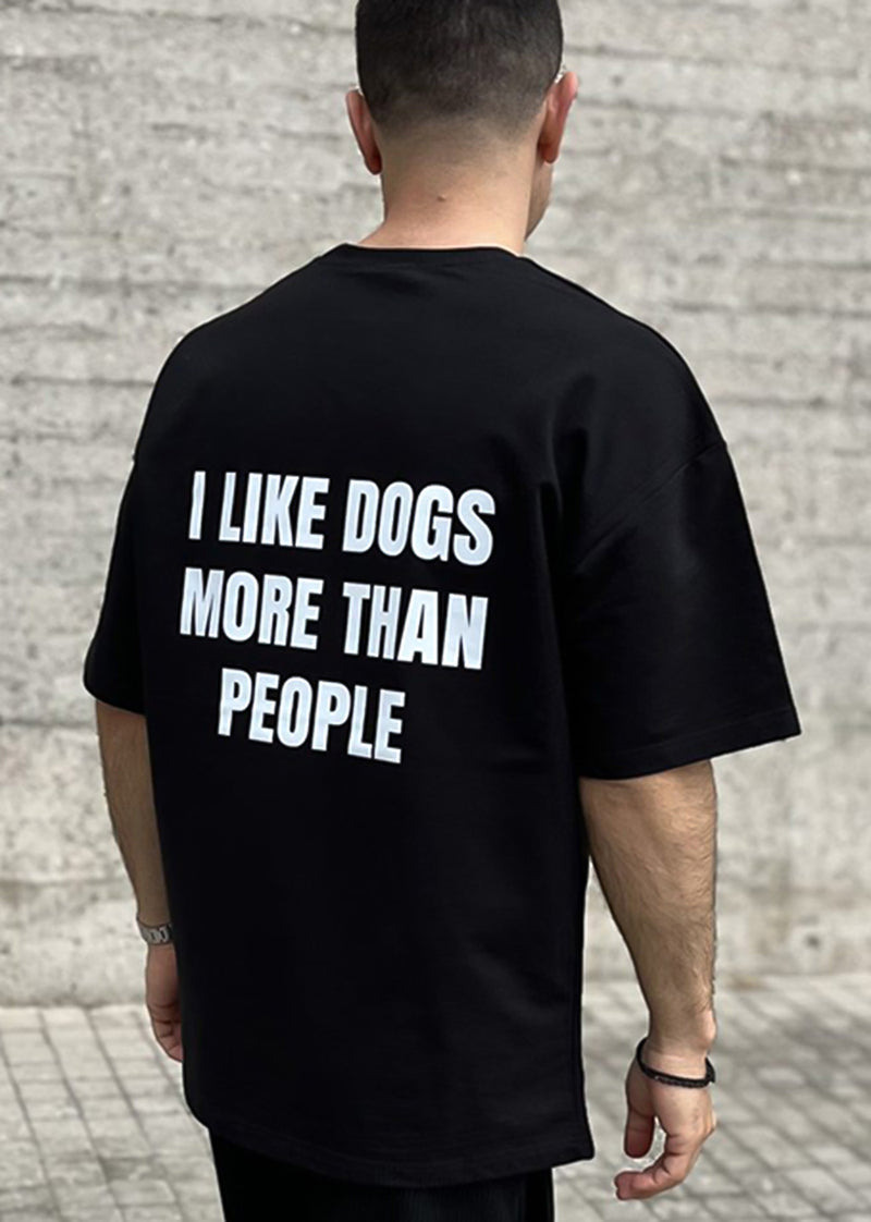 Κοντομάνικη μπλούζα Close society - S24-223 - oversized fit dogs logo μαύρο