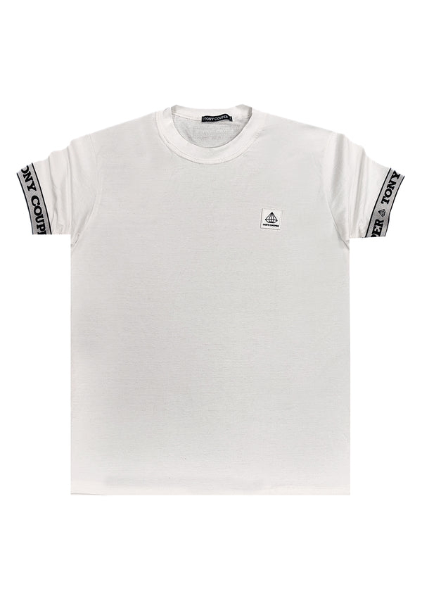 Ανδρική κοντομάνικη μπλούζα Tony couper - T24/48 - white cube elastiated band tee λευκό