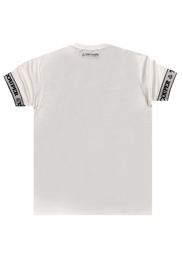 Ανδρική κοντομάνικη μπλούζα Tony couper - T24/48 - white cube elastiated band tee λευκό