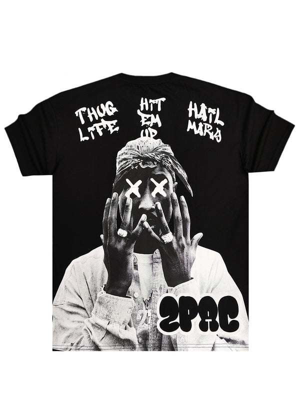 Ανδρική κοντομάνικη μπλούζα GANG - Z-1027 - Oversized 2PAC tee μαύρο