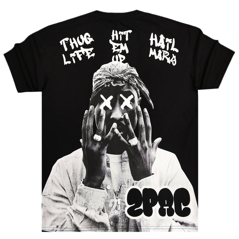 Ανδρική κοντομάνικη μπλούζα GANG - Z-1027 - Oversized 2PAC tee μαύρο