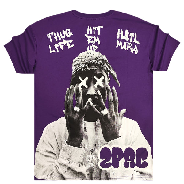 Ανδρική κοντομάνικη μπλούζα GANG - Z-1027 - Oversized 2PAC tee μωβ