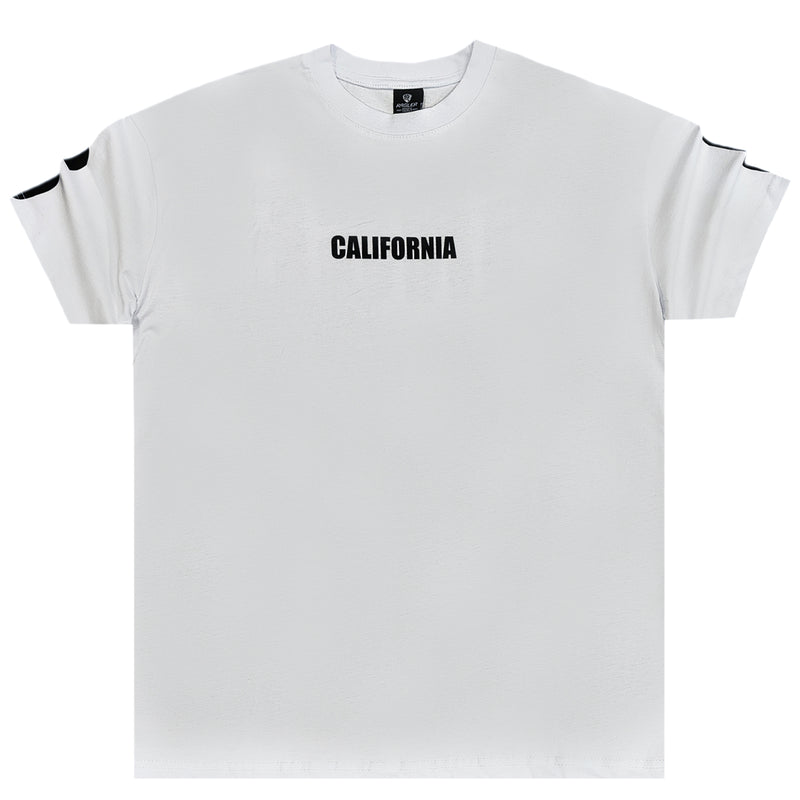 Κοντομάνικη μπλούζα GANG - Z-1110 - oversized fit california logo λευκό